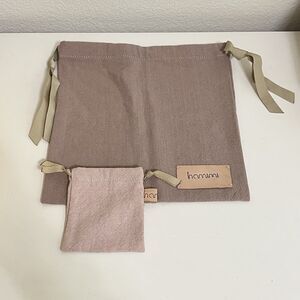 Hamimi Designs Set of 2 Blush Pink Canvas Dust Bags Drawstring Bags